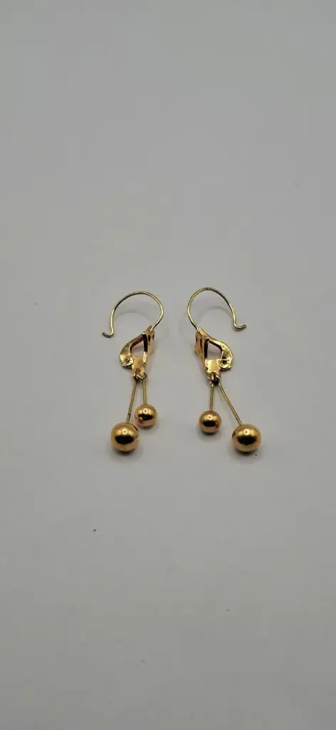 Aretes mujer/Ita/doble bola/oro amarillo/18k/1.2gr/---/3cm