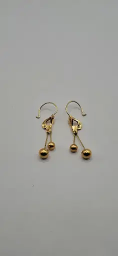 Aretes mujer/Ita/doble bola/oro amarillo/18k/1.2gr/---/3cm